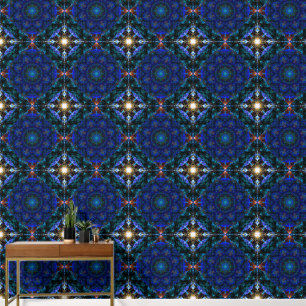 Blau und Aqua Kaleidoscope Tapete