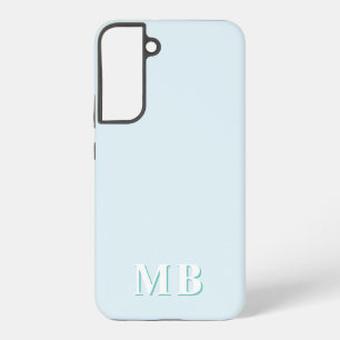 Blau und Aquamarin   Minimal Modern Initial Monogr Samsung Galaxy Hülle