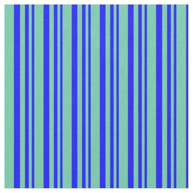 Blau- und Aquamarine-Muster Stoff (Nahaufnahme)