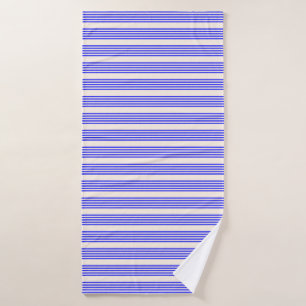 Blau und Beige, fünf Streifen Badehandtuch