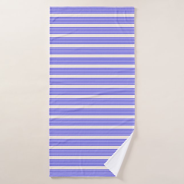 Blau und Beige, fünf Streifen Badehandtuch (Badehandtuch)