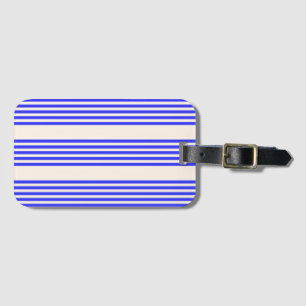 Blau und Beige, fünf Streifen Gepäckanhänger