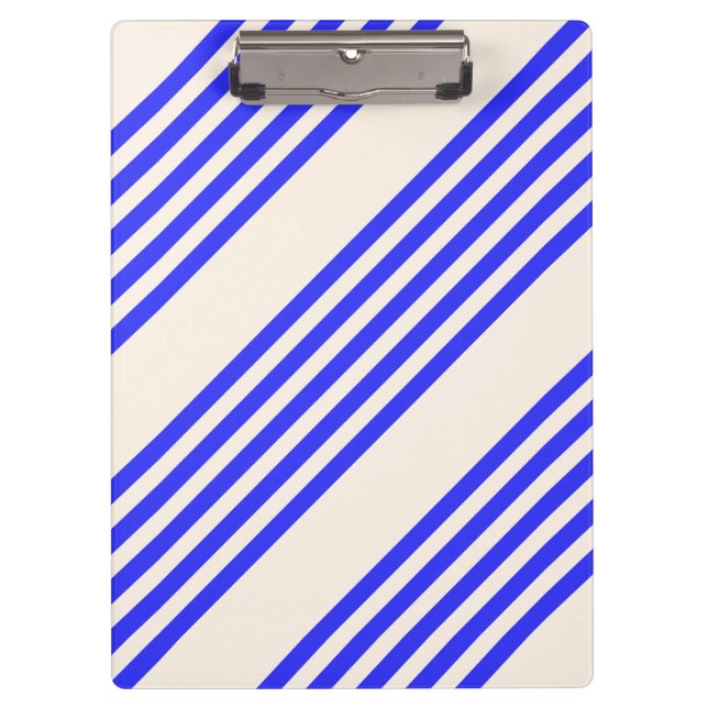 Blau und Beige, fünf Streifen Klemmbrett (Vorderseite)