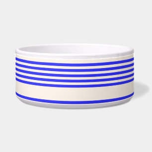 Blau und Beige, fünf Streifen Napf