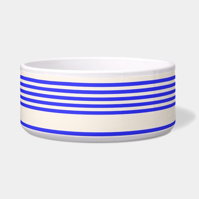 Blau und Beige, fünf Streifen Napf (Vorderseite)