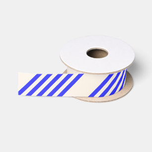 Blau und Beige, fünf Streifen Satinband