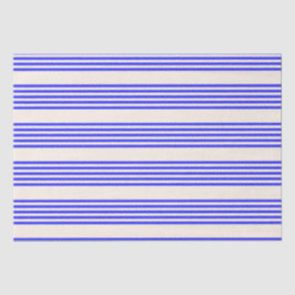 Blau und Beige, fünf Streifen Seidenpapier