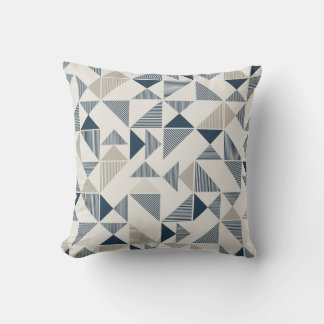 Blau und Beige Geometrische Muster Kissenform Kissen
