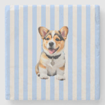 Blau und beige gestreifte fröhliche Corgi-Hunde-Li