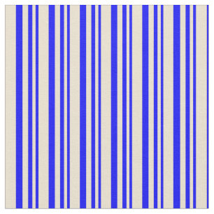 Blau- und Beigefarbenes/gestreiftes Muster Stoff