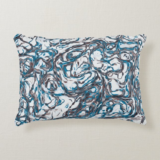 Blau und Braun Dekokissen (Vorderseite)