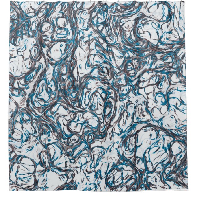 Blau und Braun Duschvorhang (Vorderseite)