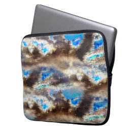 Blau und braun färbte Textur in rauem Holz Laptopschutzhülle