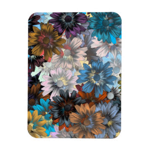 Blau und braun floral magnet