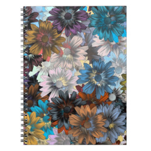 Blau und braun floral notizblock