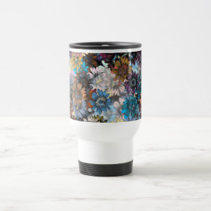 Blau und braun floral reisebecher