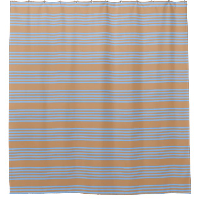 Blau und braun, fünf Streifen Duschvorhang (Vorderseite)