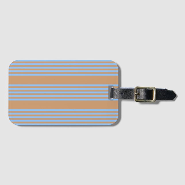 Blau und braun, fünf Streifen Gepäckanhänger (Vorderseite (Horizontal))