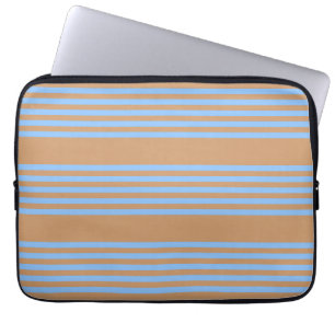 Blau und braun, fünf Streifen Laptopschutzhülle