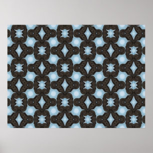 Blau- und Braunmuster Poster