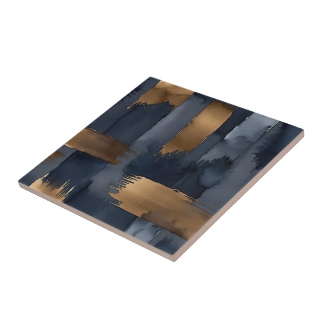 blau und bronze abstrakt fliese (Seite)