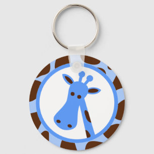 Blau und Brown-Giraffen-Stellen und Giraffen-Kopf Schlüsselanhänger