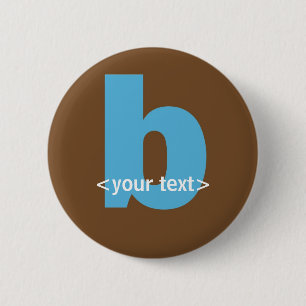 Blau und Brown-Monogramm - Buchstabe B Button