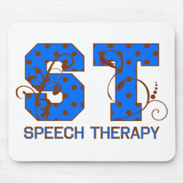 Blau und Brown-Tupfen Mousepad