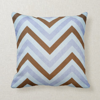 Blau und Brown Zickzack Throw-Kissen Kissen