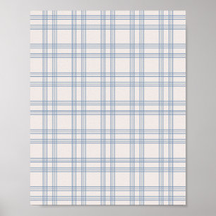 Blau und Cream Gingham Poster