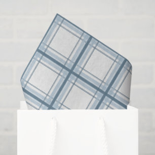 Blau und Creme Kariert Gemustert Seidenpapier