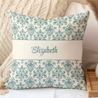 Blau und Creme Vintag Damask