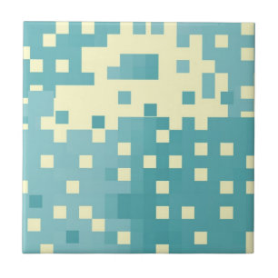 Blau- und Cyan-Pixelmuster Fliese