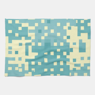 Blau- und Cyan-Pixelmuster Geschirrtuch