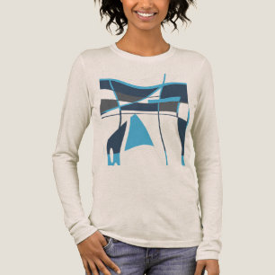 Blau und dunkel Slate Blue Swirren Formen Motif Tri-Blend Shirt