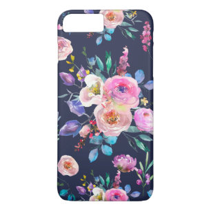 Blau und farbenfrohe Blume Bouquet Muster Case-Mate iPhone Hülle