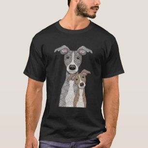 Blau und Fawn zwei italienische Windhunde Hunde T-Shirt