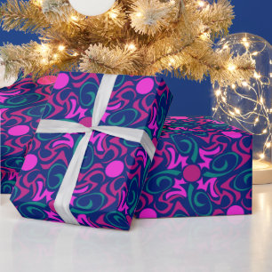 Blau und Fuchsia Pink Star Nahtlose Vector Muster Geschenkpapier