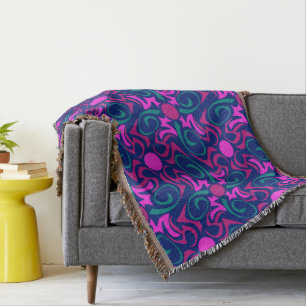 Blau und Fuchsienrosa Sterne Nahtlose Muster Decke