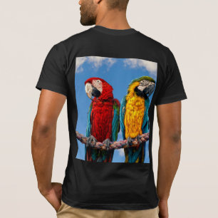 Blau und gelb, Ara und ein Rasierapparat T-Shirt