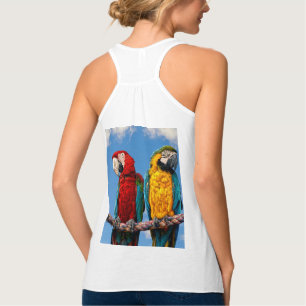 Blau und gelb, Ara und ein Rasierapparat Tank Top