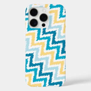 Blau und Gelb Diagonal Zigzag Ikat Muster title_seo2