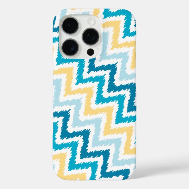 Blau und Gelb Diagonal Zigzag Ikat Muster title_seo2 (Rückseite)