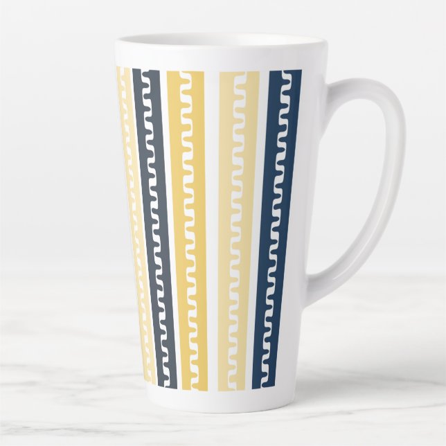 Blau und Gelb gestrichen Milchtasse (Rechts)