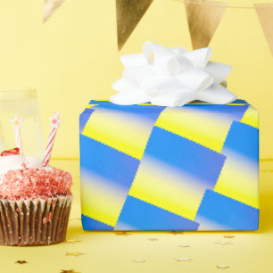 Blau und Gelb Gradient Ukraine Inspiriert Anti-Kri Geschenkpapier