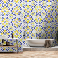 Blau und Gelb im mediterranen Stil