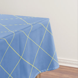 Blau und Gelb, Land, Gittermuster Baumwolle Tischdecke