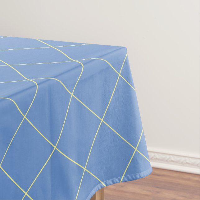 Blau und Gelb, Land, Gittermuster Baumwolle Tischdecke (Beispiel)