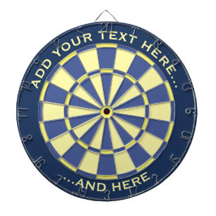 Blau und Gelb mit benutzerdefiniertem Text Dartscheibe