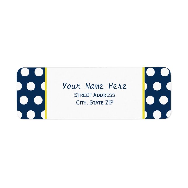 Blau und Gelb mit Polka-Dots-Adressenkennzeichnung (Vorne)
